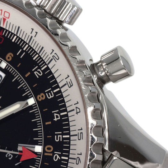 BREITLING Watches Mechanical Automatic A24322 Stainless Steel , Stainless Steel Silver Navitimer World black dial mens Used Authentic