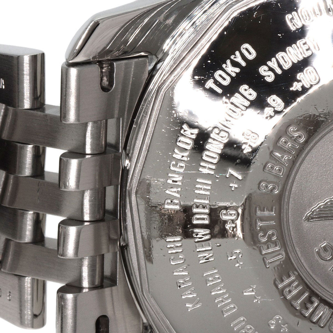 BREITLING Watches Mechanical Automatic A24322 Stainless Steel , Stainless Steel Silver Navitimer World black dial mens Used Authentic