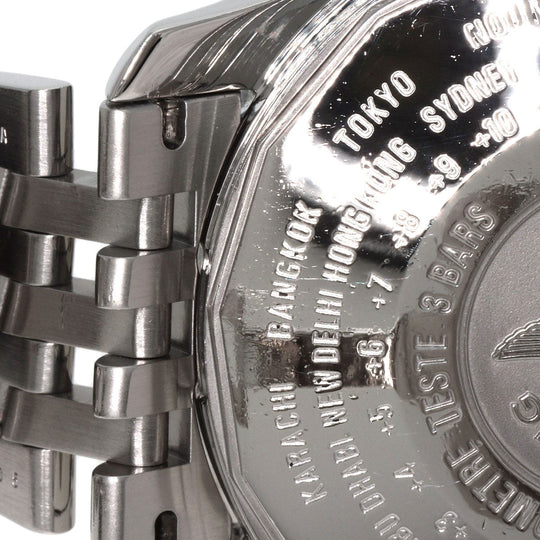 BREITLING Watches Mechanical Automatic A24322 Stainless Steel , Stainless Steel Silver Navitimer World black dial mens Used Authentic