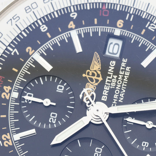 BREITLING Watches Mechanical Automatic A24322 Stainless Steel , Stainless Steel Silver Navitimer World black dial mens Used Authentic