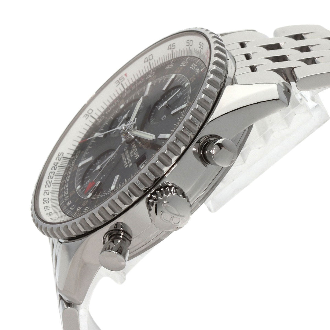 BREITLING Watches Mechanical Automatic A24322 Stainless Steel , Stainless Steel Silver Navitimer World black dial mens Used Authentic