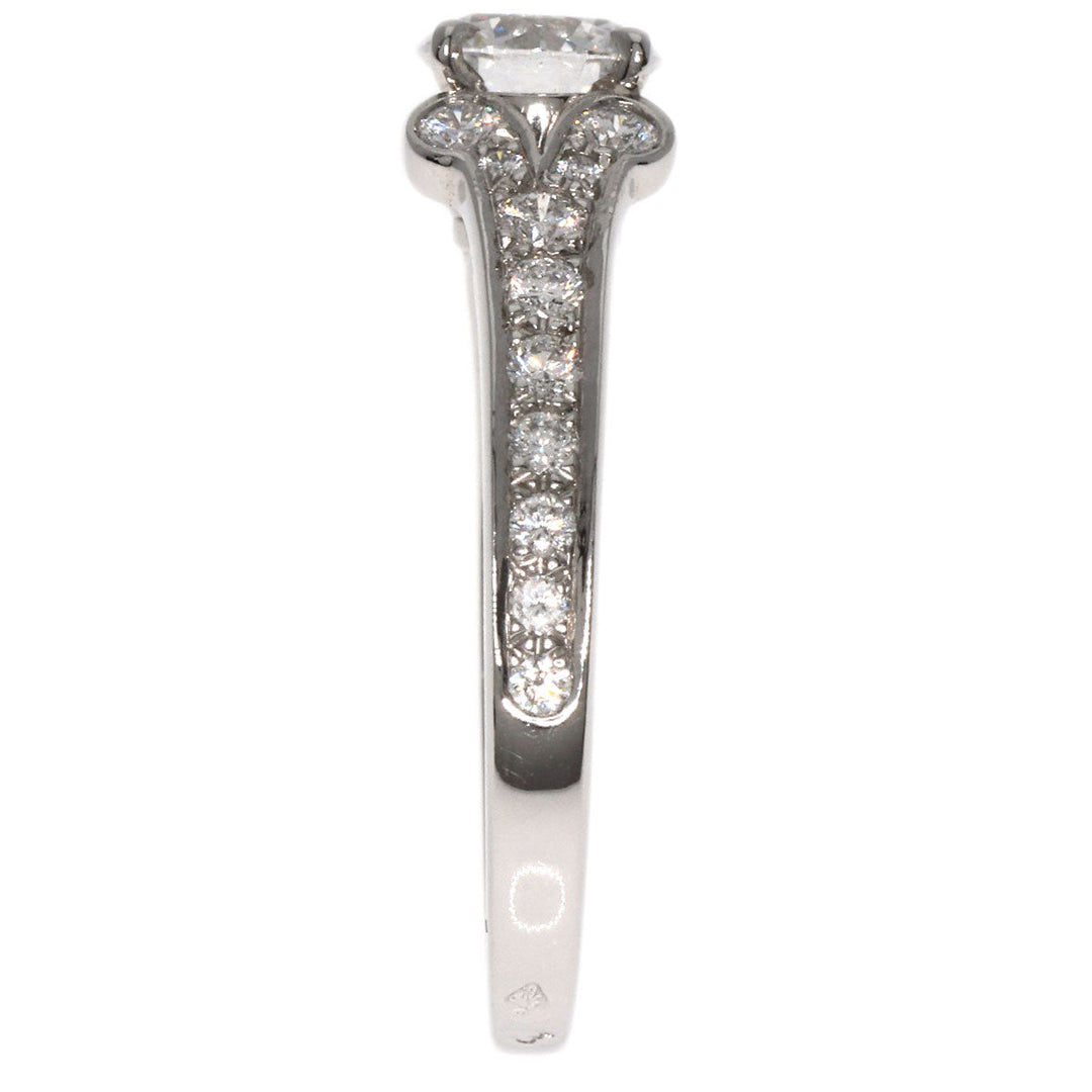 CARTIER Ring PT950 Silver Ballerina Solitaire Diamond #50 Women Used Authentic