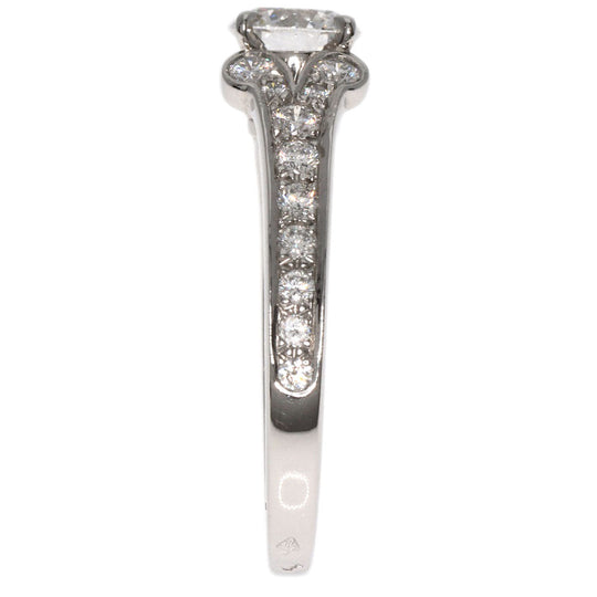 CARTIER Ring PT950 Silver Ballerina Solitaire Diamond #50 Women Used Authentic