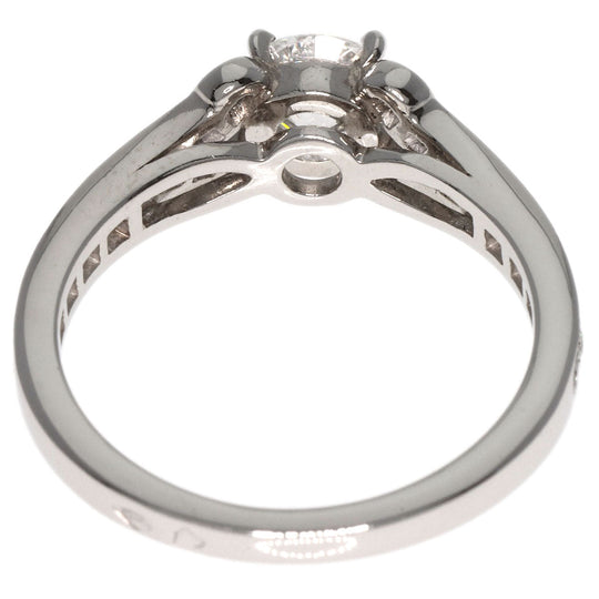 CARTIER Ring PT950 Silver Ballerina Solitaire Diamond #50 Women Used Authentic