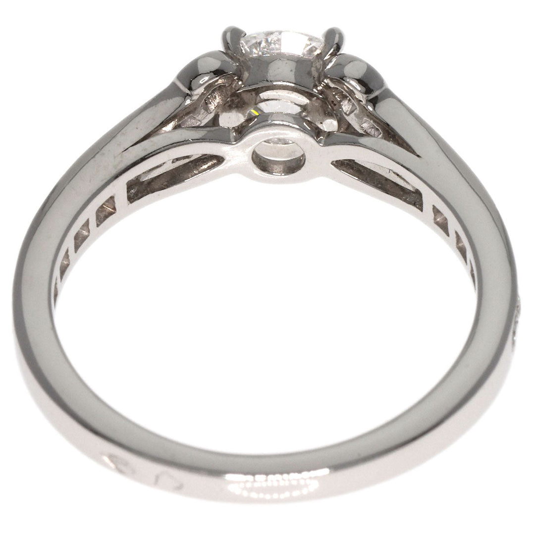 CARTIER Ring PT950 Silver Ballerina Solitaire Diamond #50 Women Used Authentic