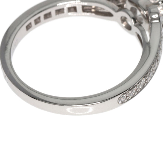 CARTIER Ring PT950 Silver Ballerina Solitaire Diamond #50 Women Used Authentic