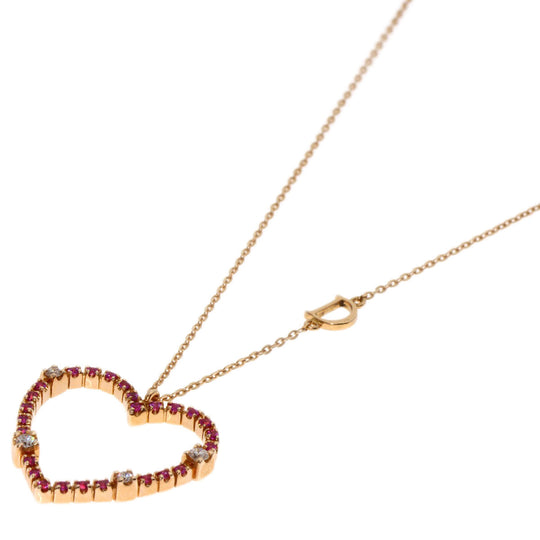 Damiani Necklace 18K Pink Gold gold San Lorenzo Pink Sapphire Diamond Women Used Authentic