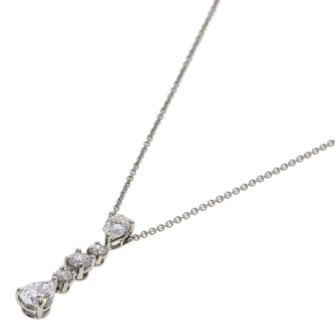 TIFFANY&Co. Necklace PT950 Silver Swing Drop Diamond Women Used Authentic
