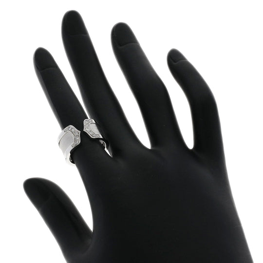 CARTIER Ring K18WG Silver C2 Diamond #48 Women Used Authentic