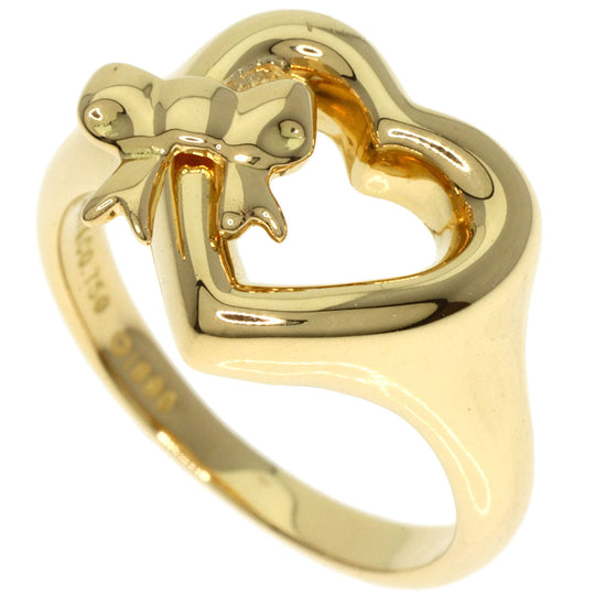 TIFFANY&Co. Ring 18K Yellow Gold gold Heart with Bow Women Used Authentic