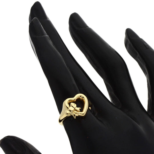 TIFFANY&Co. Ring 18K Yellow Gold gold Heart with Bow Women Used Authentic