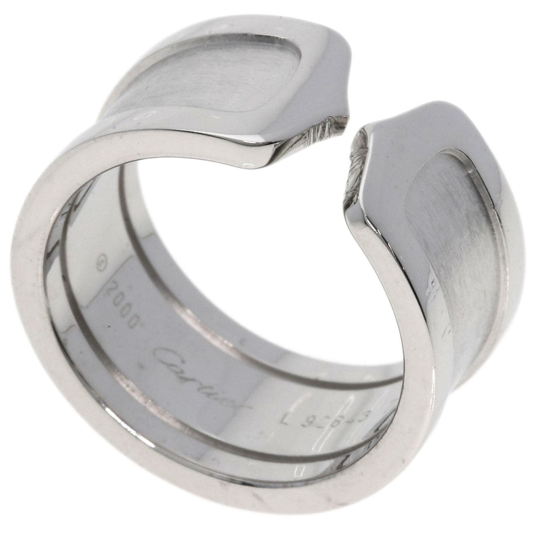 CARTIER Ring K18WG Silver C2 ring # 53 Women Used Authentic