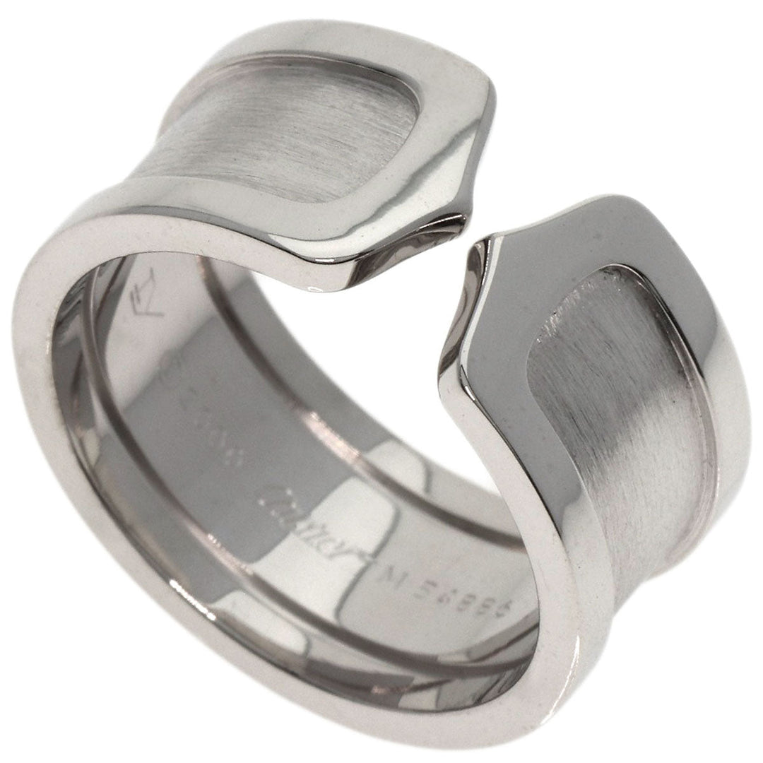CARTIER Ring K18WG Silver C2 ring LM # 57 Women Used Authentic