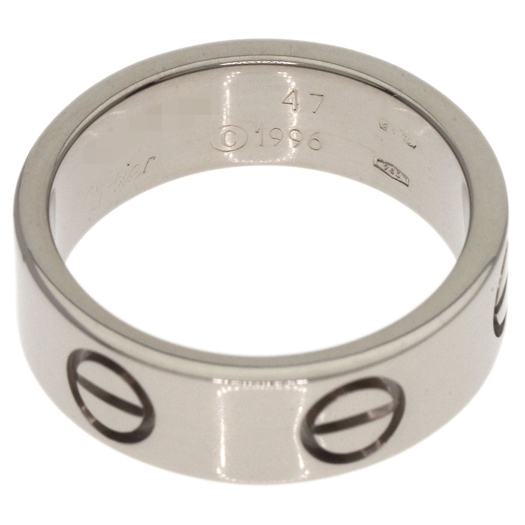 CARTIER Ring K18WG Silver Love Ring #47 Women Used Authentic