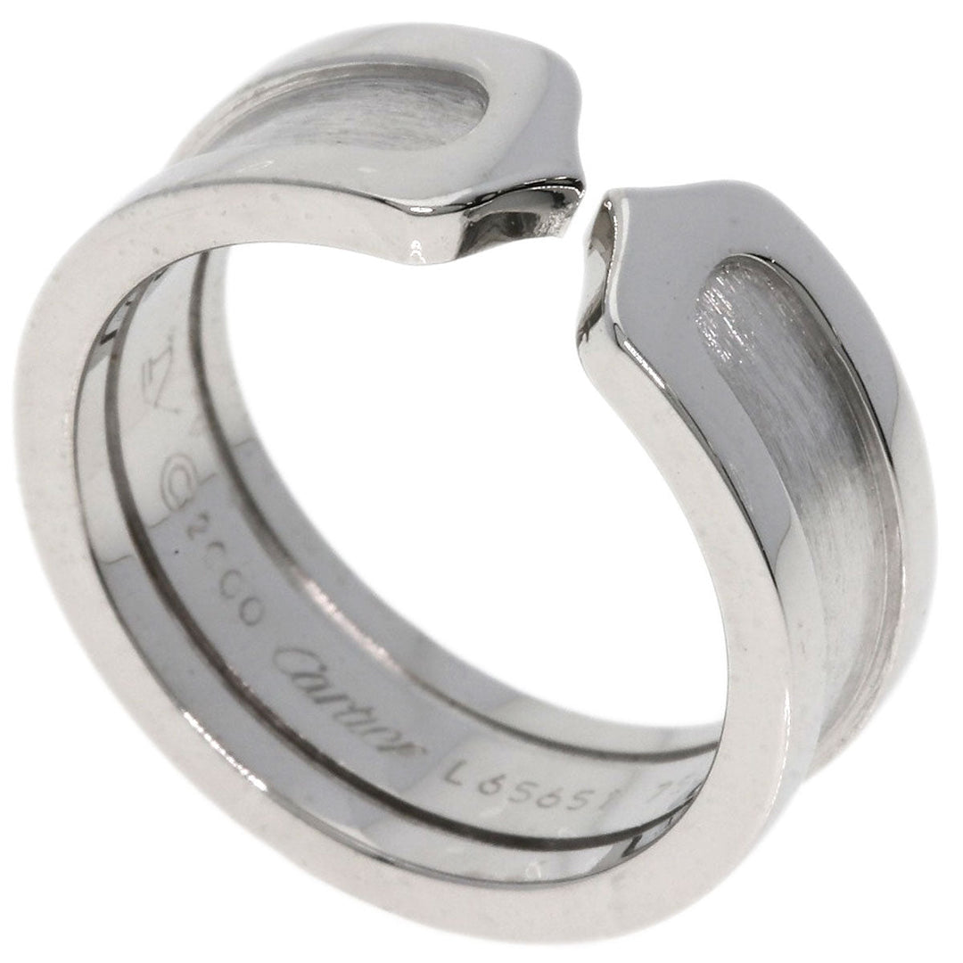 CARTIER Ring K18WG Silver C2 ring # 49 Women Used Authentic