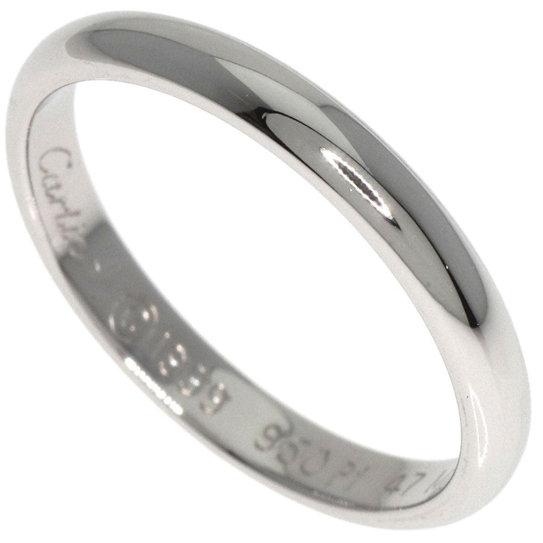 CARTIER Ring PT950 Silver Classic Wedding Band #47