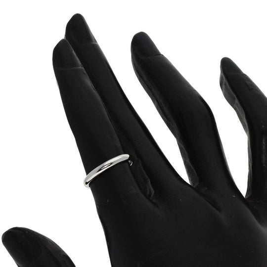 CARTIER Ring PT950 Silver Classic Wedding Band #47