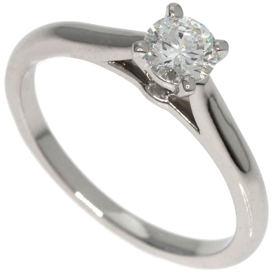 CARTIER Ring PT950 Silver Solitaire Diamond #45 Women Used Authentic