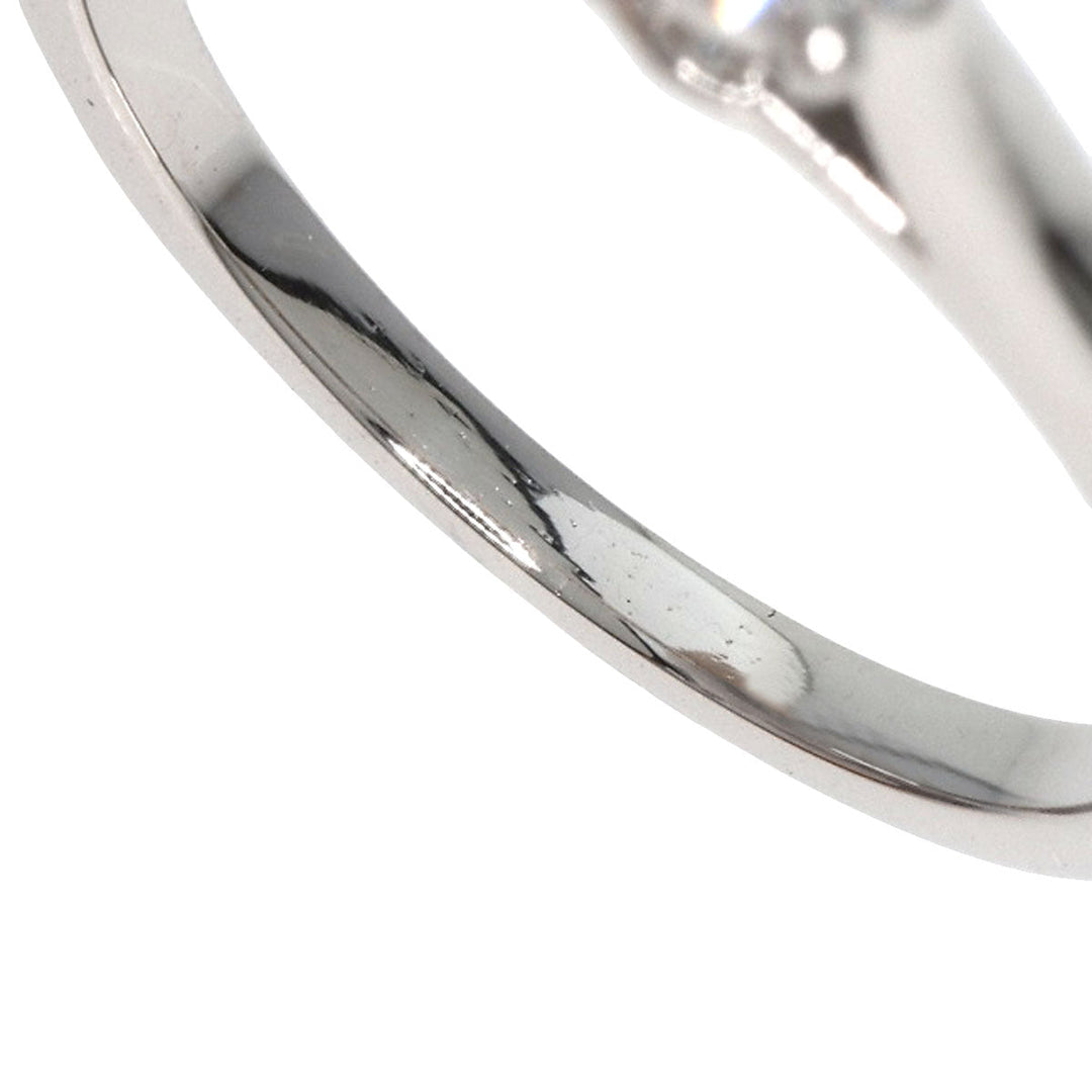 CARTIER Ring PT950 Silver Solitaire Diamond #45 Women Used Authentic