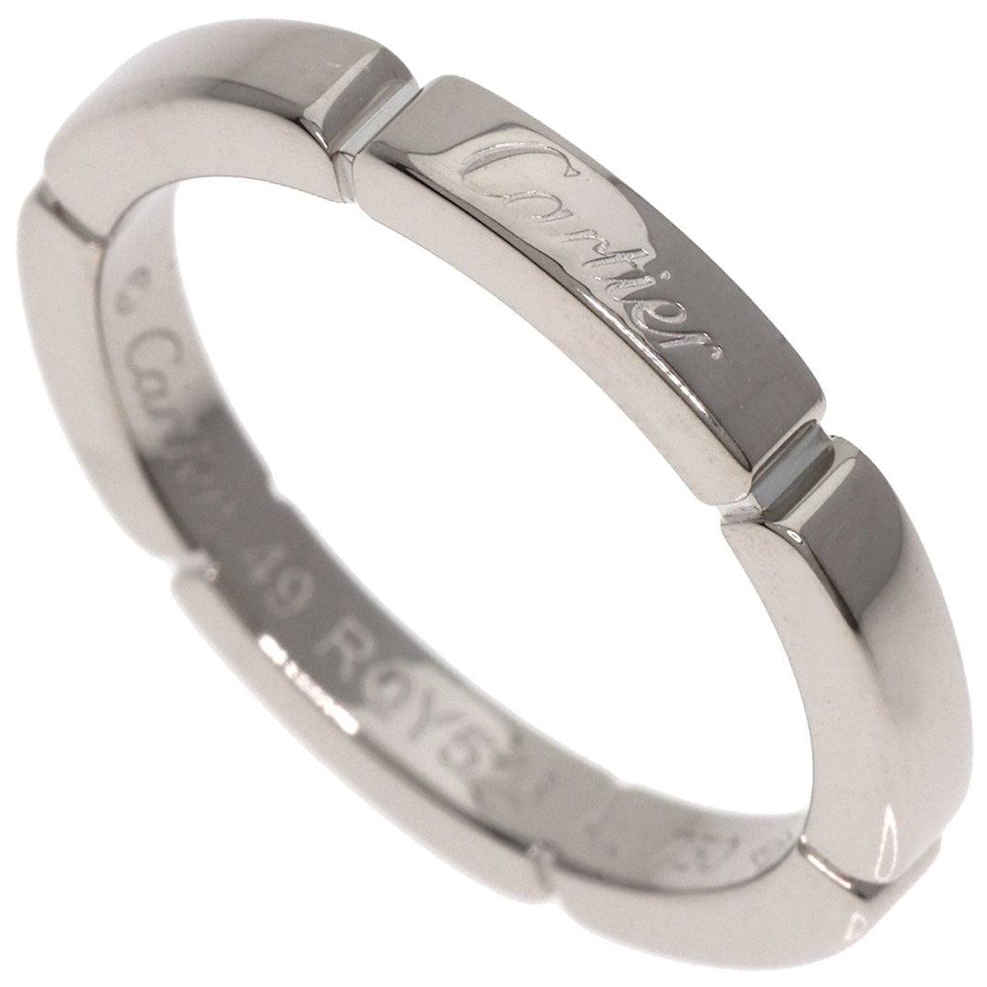 CARTIER Ring K18WG Silver Mailon Panthere # 49 Women Used Authentic