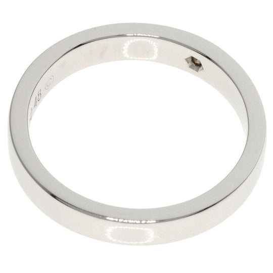 CARTIER Ring PT950 Silver Engraved 1P Diamond #48 Women Used Authentic