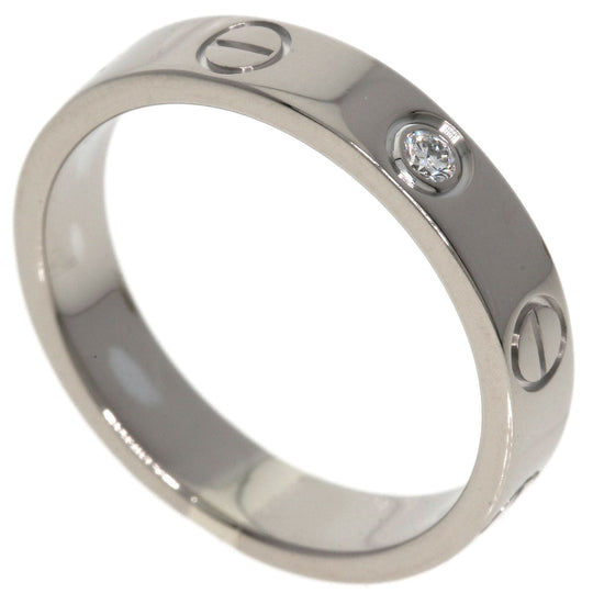 CARTIER Ring K18WG Silver Mini love ring 1P diamond Women Used Authentic