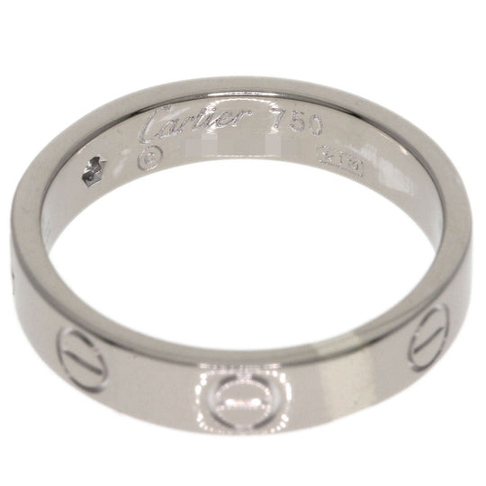 CARTIER Ring K18WG Silver Mini love ring 1P diamond Women Used Authentic