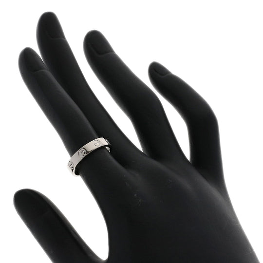 CARTIER Ring K18WG Silver Mini love ring 1P diamond Women Used Authentic