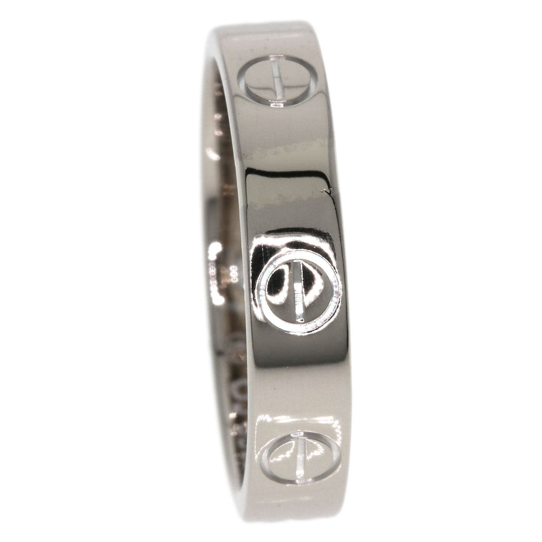 CARTIER Ring K18WG Silver Mini love ring 1P diamond Women Used Authentic