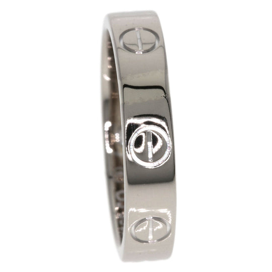 CARTIER Ring K18WG Silver Mini love ring 1P diamond Women Used Authentic