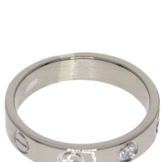 CARTIER Ring K18WG Silver Mini love ring 1P diamond Women Used Authentic