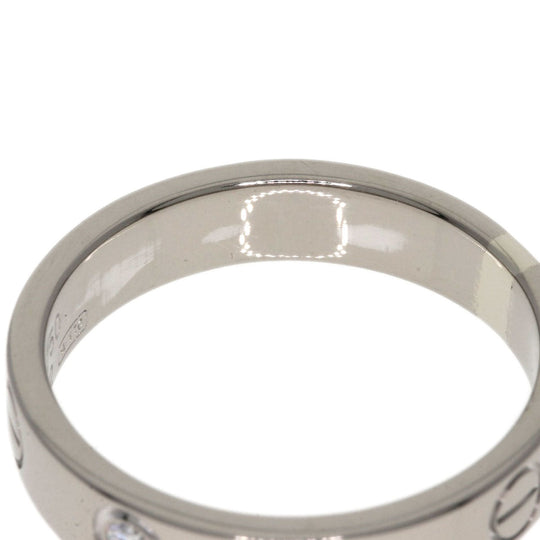 CARTIER Ring K18WG Silver Mini love ring 1P diamond Women Used Authentic