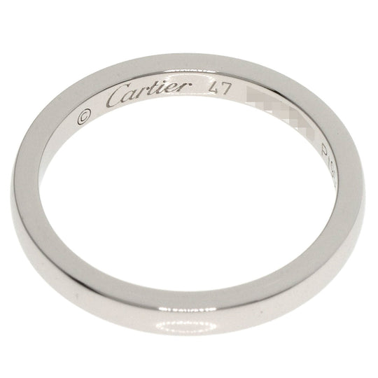 CARTIER Ring PT950 Silver Classic Wedding Band #47 Women Used Authentic