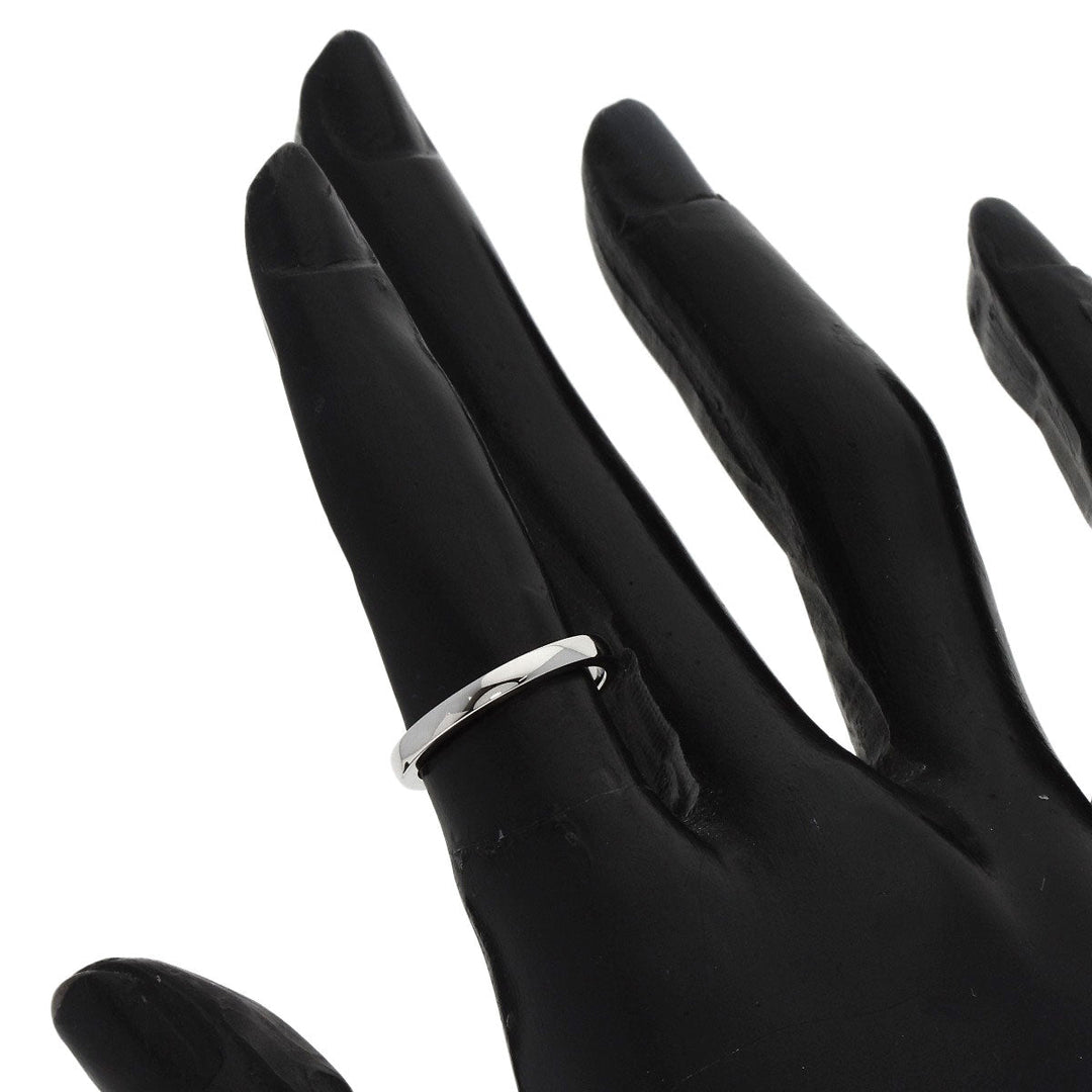 CARTIER Ring PT950 Silver Classic Wedding Band #47 Women Used Authentic