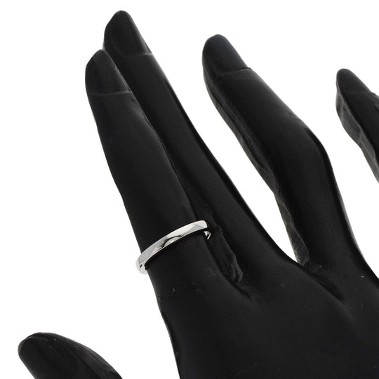 CARTIER Ring PT950 Silver Classic Wedding Band #47 Women Used Authentic