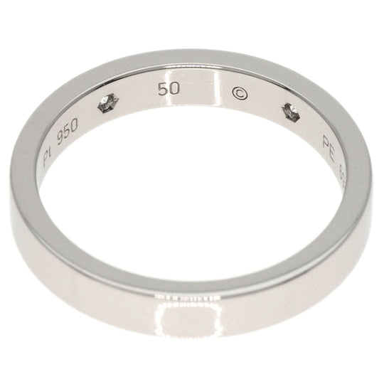 CARTIER Ring PT950 Silver Engraved 2P Diamond #50 Women Used Authentic