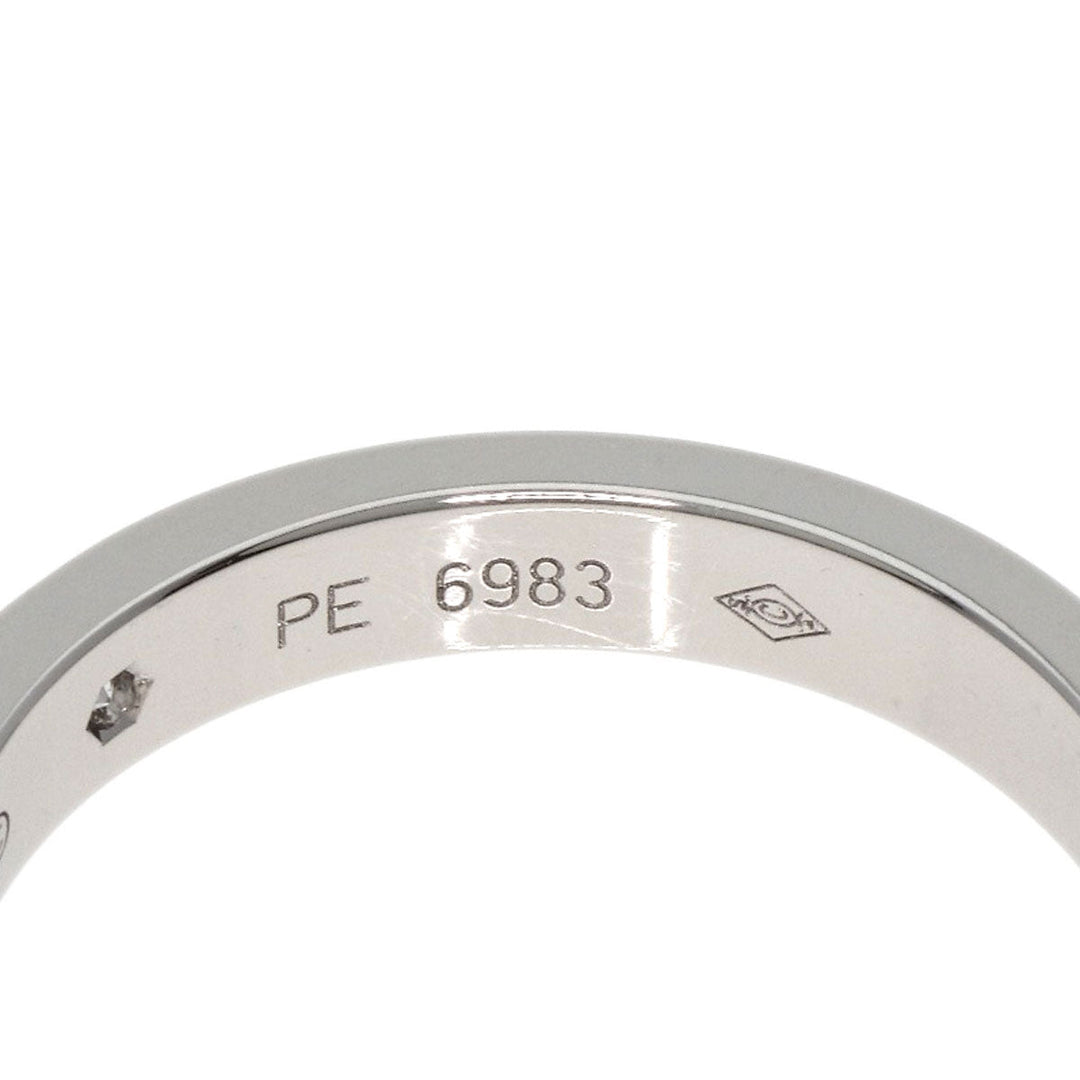 CARTIER Ring PT950 Silver Engraved 2P Diamond #50 Women Used Authentic