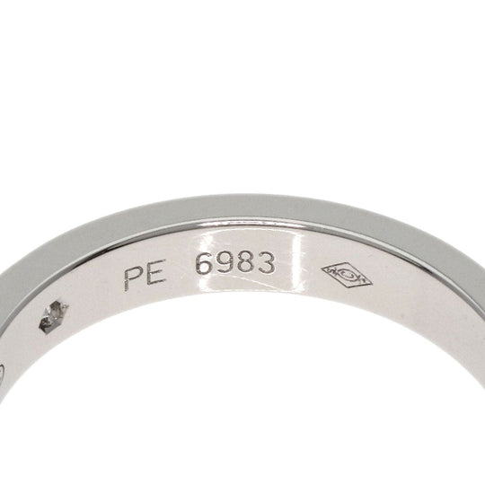 CARTIER Ring PT950 Silver Engraved 2P Diamond #50 Women Used Authentic
