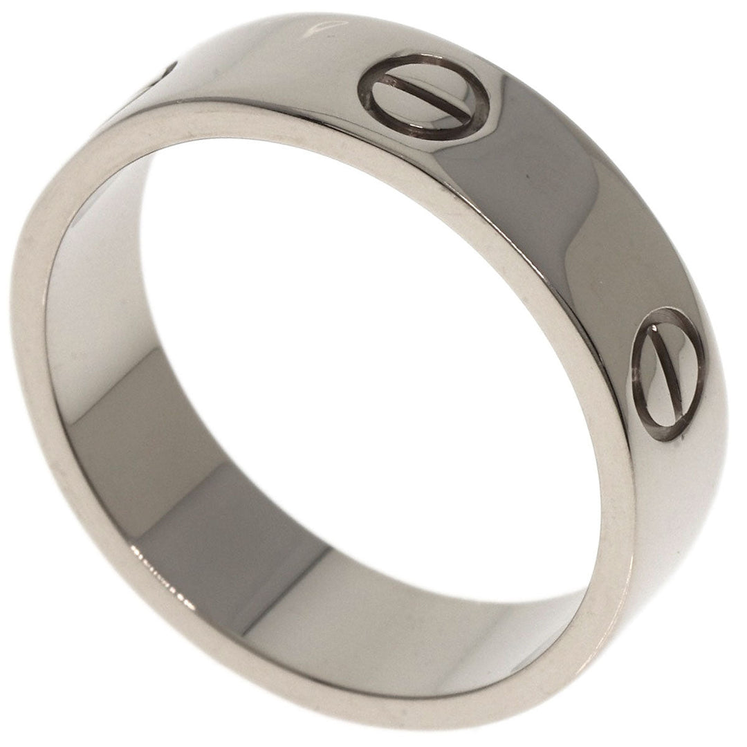 CARTIER Ring K18WG Silver Love Ring #62 Women Used Authentic
