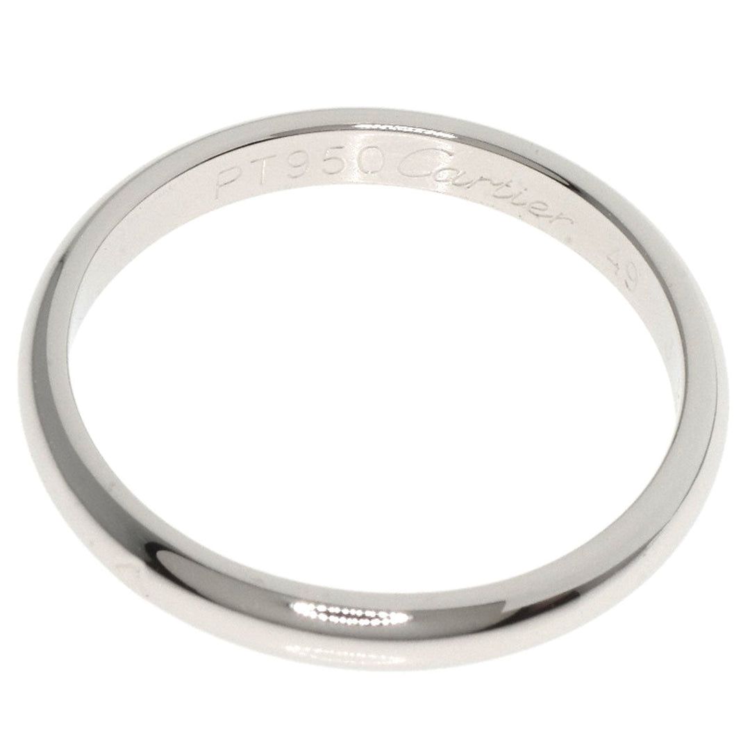 CARTIER Ring PT950 Silver Classic Wedding Band #49 Women Used Authentic