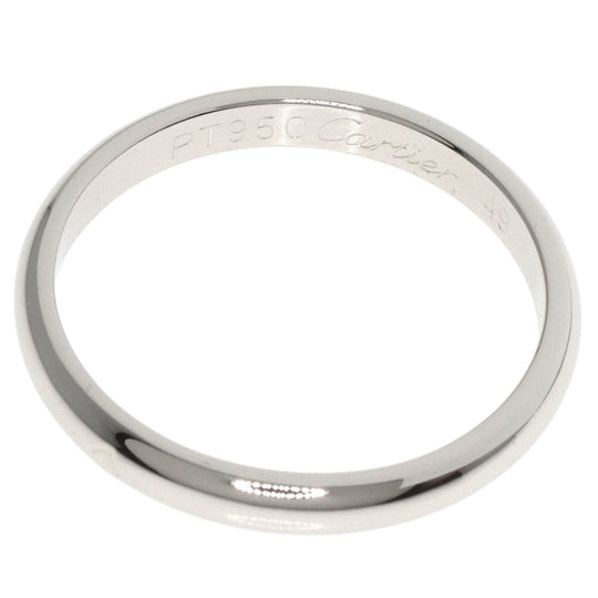 CARTIER Ring PT950 Silver Classic Wedding Band #49 Women Used Authentic