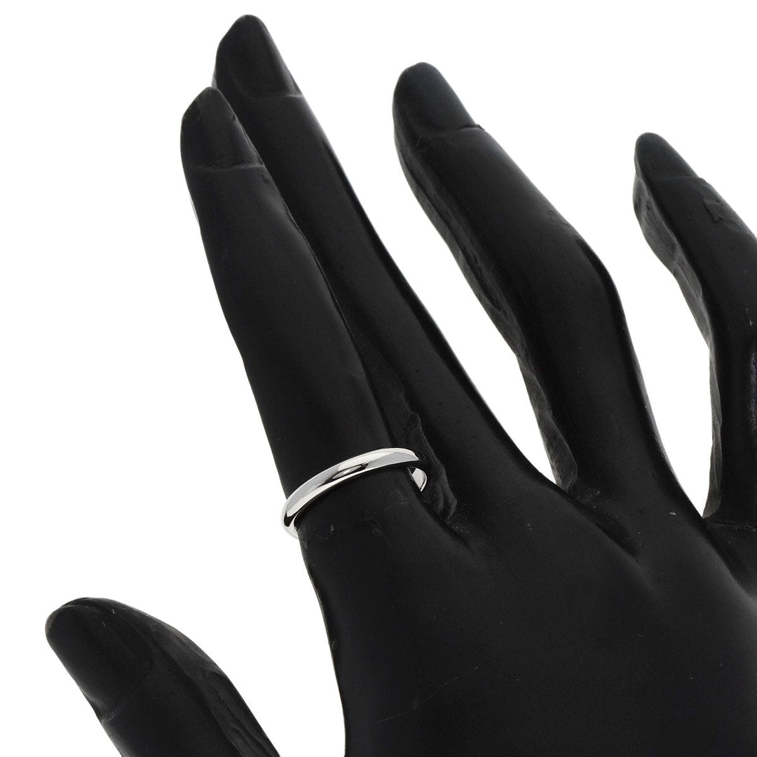 CARTIER Ring PT950 Silver Classic Wedding Band #49 Women Used Authentic