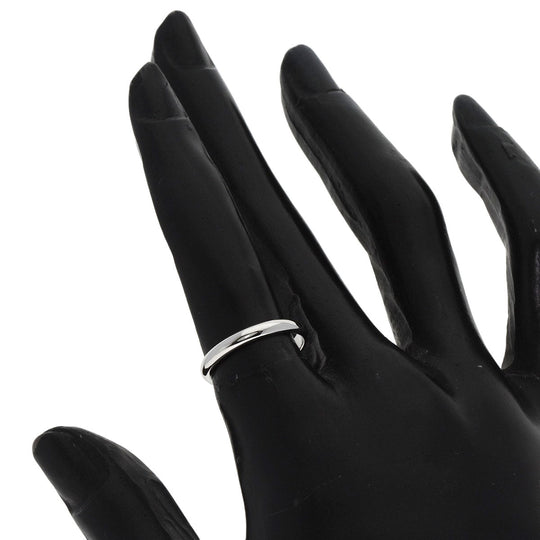 CARTIER Ring PT950 Silver Classic Wedding Band #49 Women Used Authentic