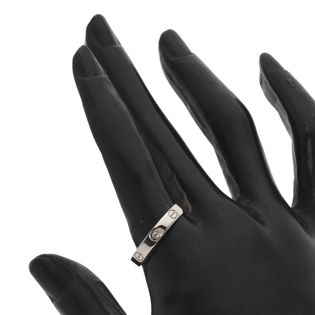 CARTIER Ring K18WG Silver Mini Love Ring #60 Women Used Authentic