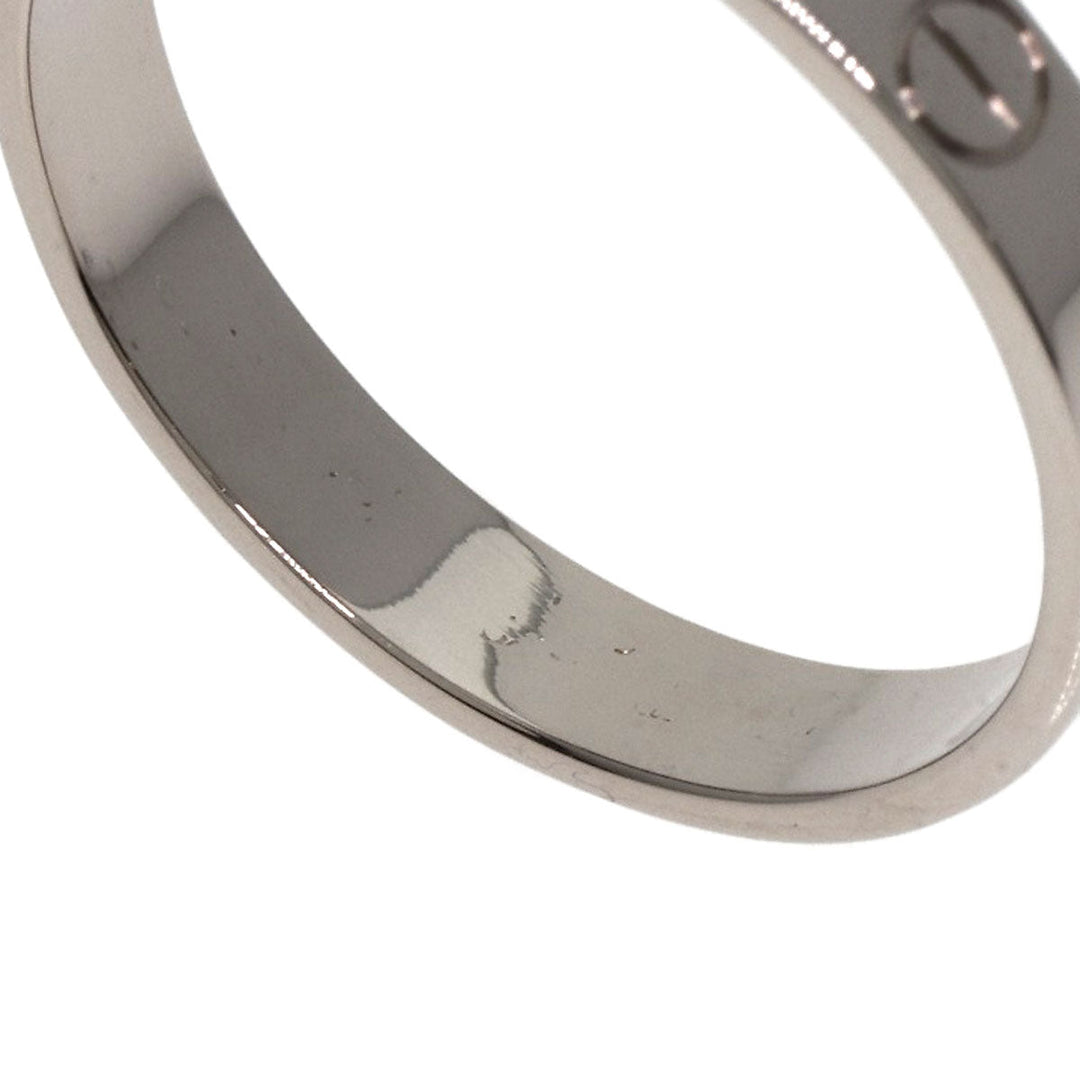 CARTIER Ring K18WG Silver Mini Love Ring #60 Women Used Authentic