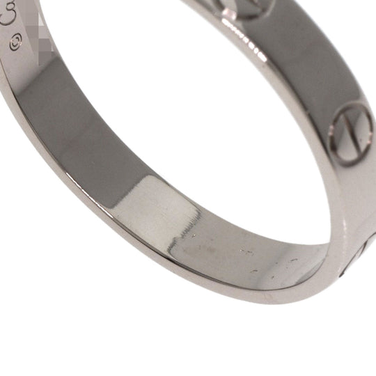 CARTIER Ring K18WG Silver Mini Love Ring #60 Women Used Authentic