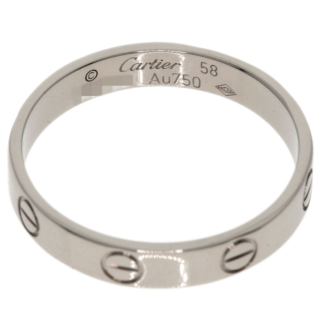 CARTIER Ring K18WG Silver Mini Love Ring #58