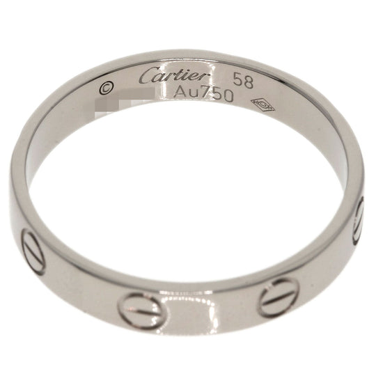CARTIER Ring K18WG Silver Mini Love Ring #58