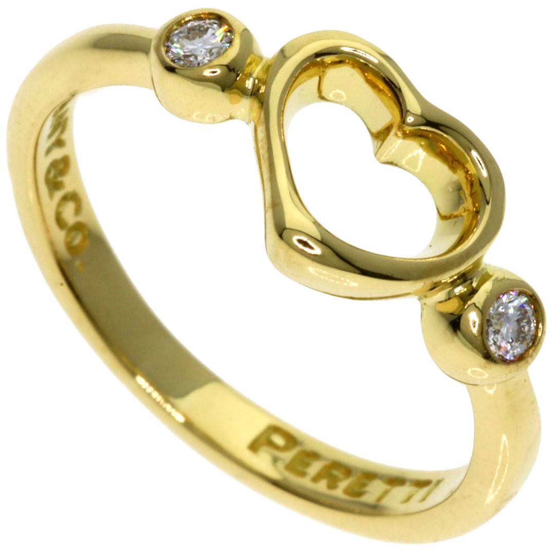 TIFFANY&Co. Ring 18K Yellow Gold gold Open Heart 2P Diamond