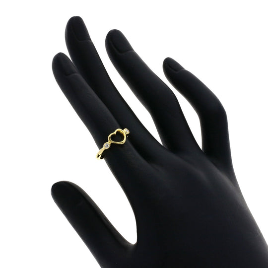 TIFFANY&Co. Ring 18K Yellow Gold gold Open Heart 2P Diamond